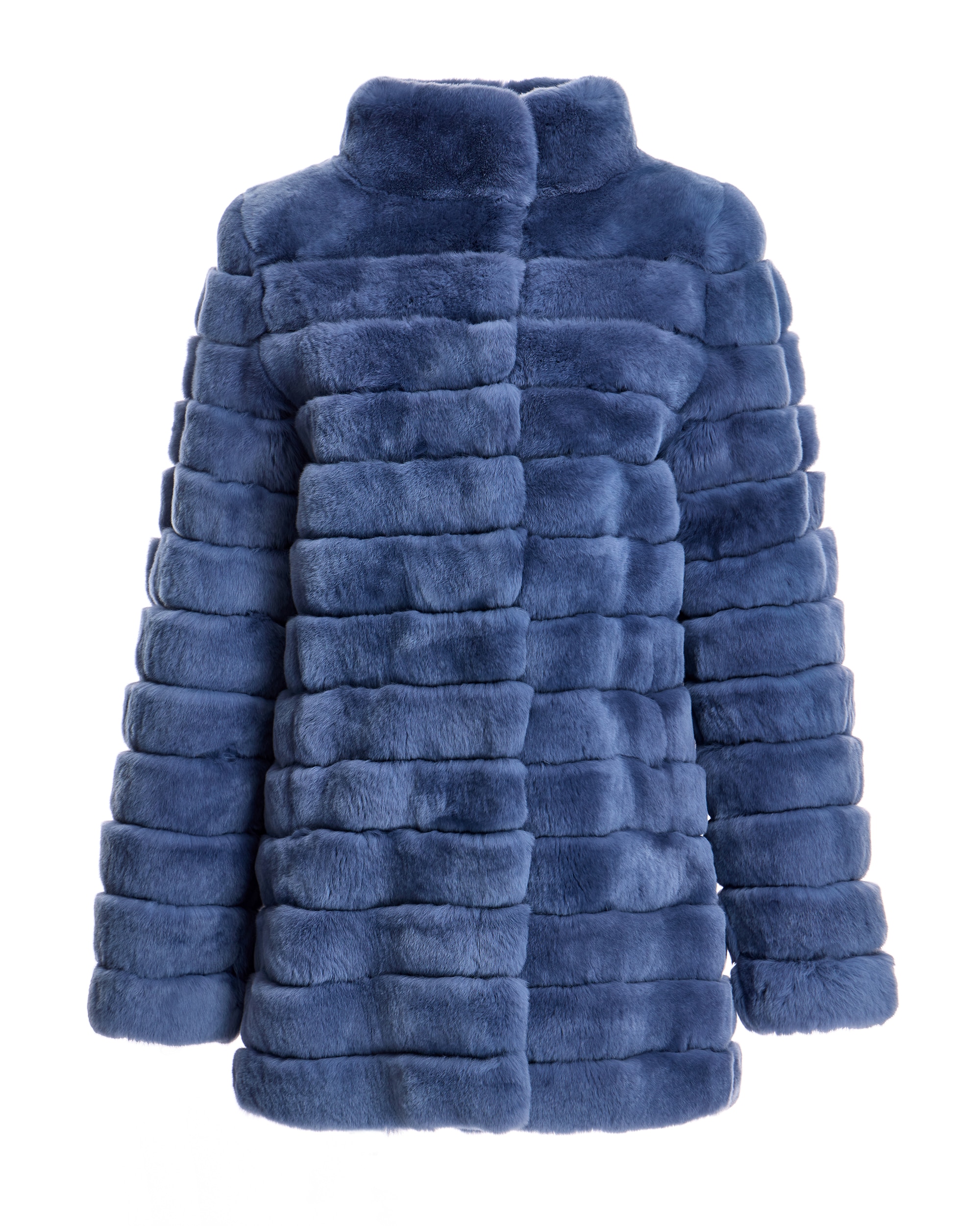 Chaquetón de pelo de mujer de rabbit horizontal - Maximilian - Azul Azul-6