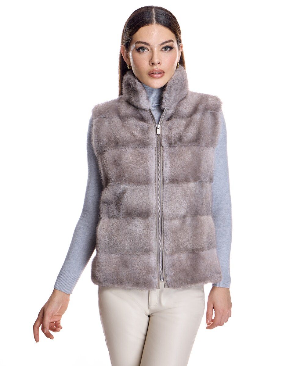 Chaleco de pelo de mujer de visón horizontal · Maximilian · El