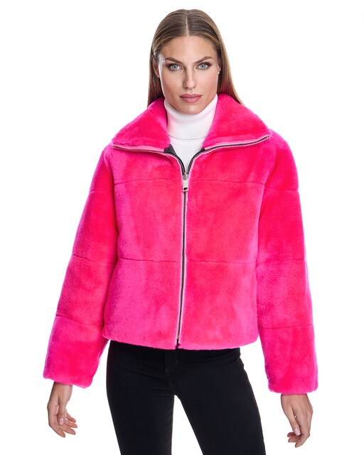 Imagen 0 de Chaqueta de pelo de mujer reversible de cordero