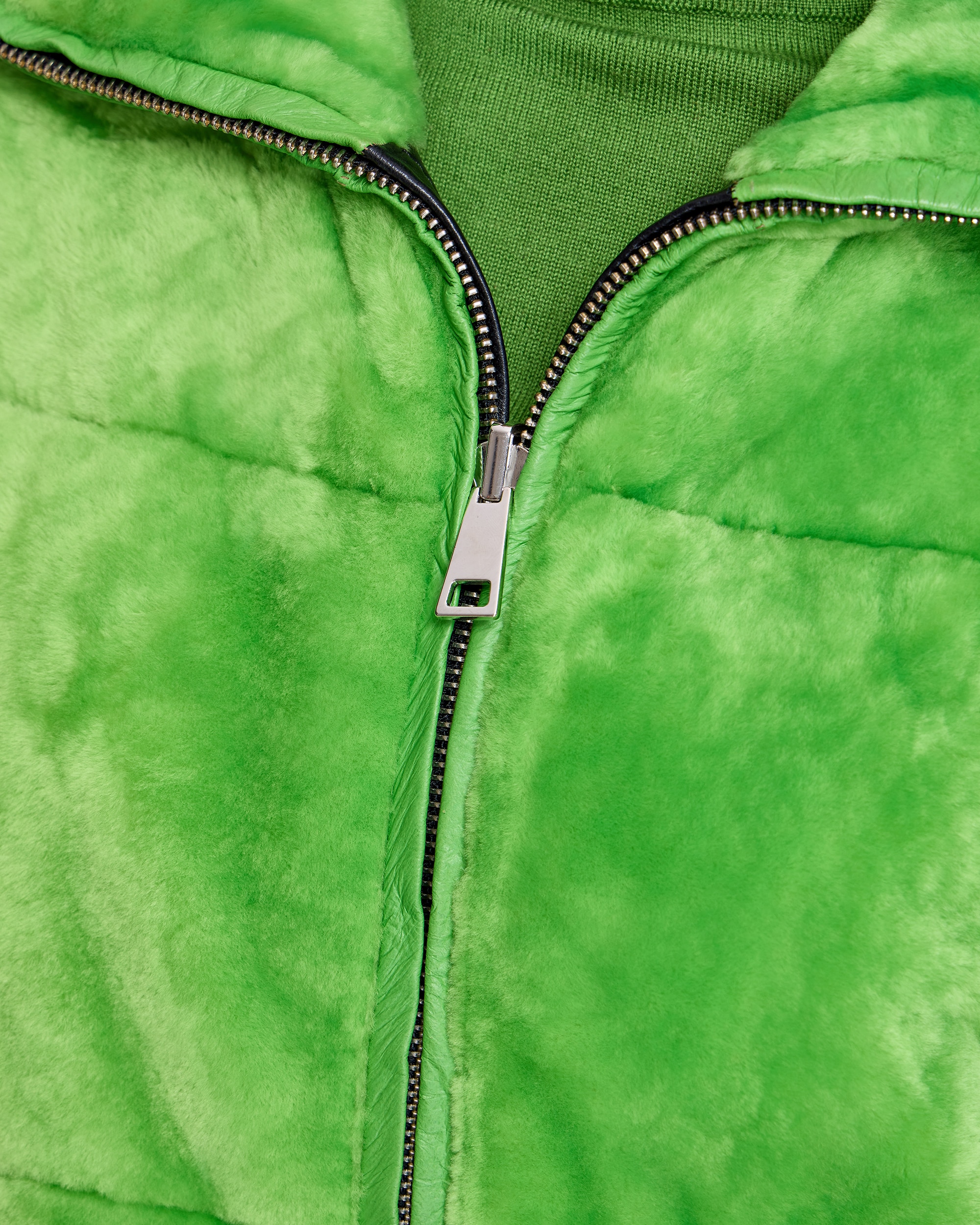 Chaqueta de pelo de mujer reversible de cordero - Maximilian - Verde claro Verde claro-6