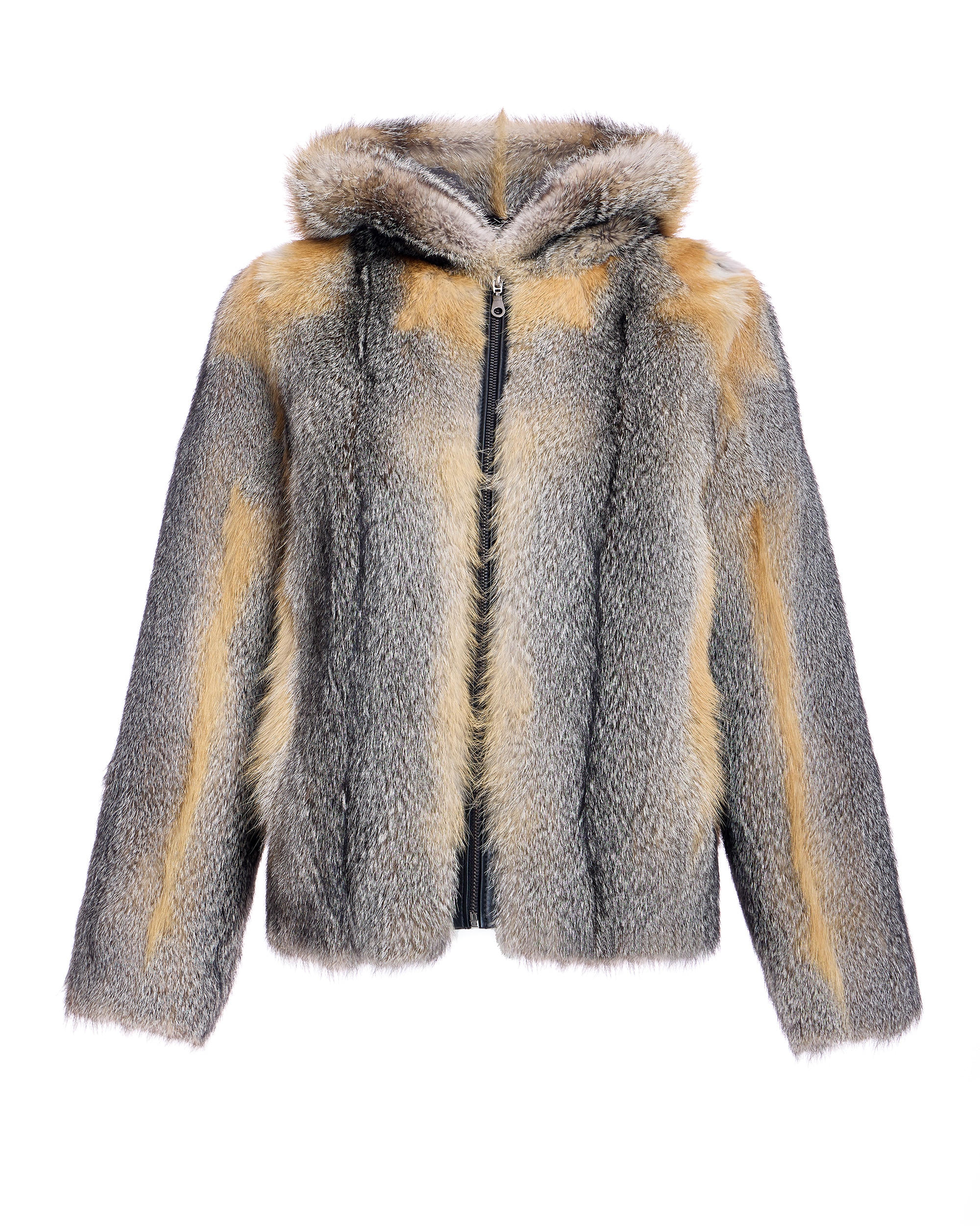 Chaqueta de pelo de mujer de zorro con capucha - Maximilian - Natural Natural-6