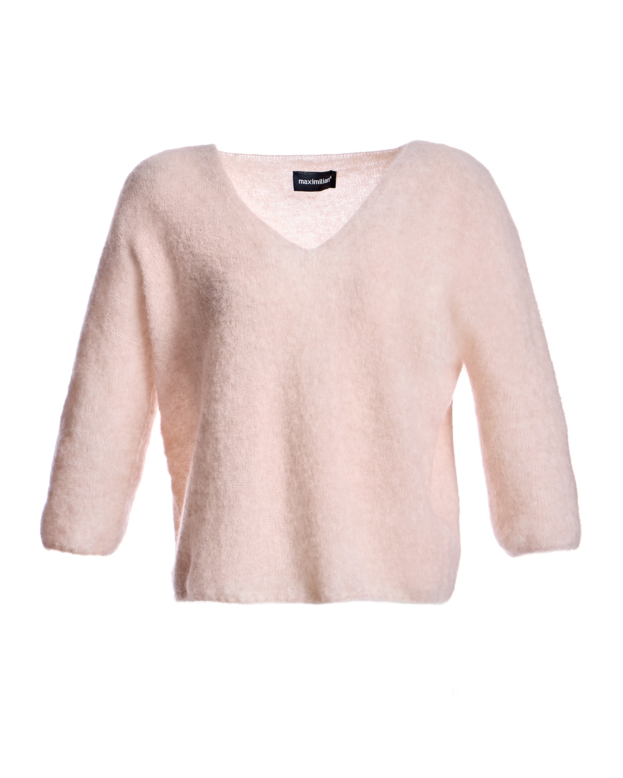 Jersey de mujer con cuello pico y manga francesa - Maximilian - Rosa claro Rosa claro-4
