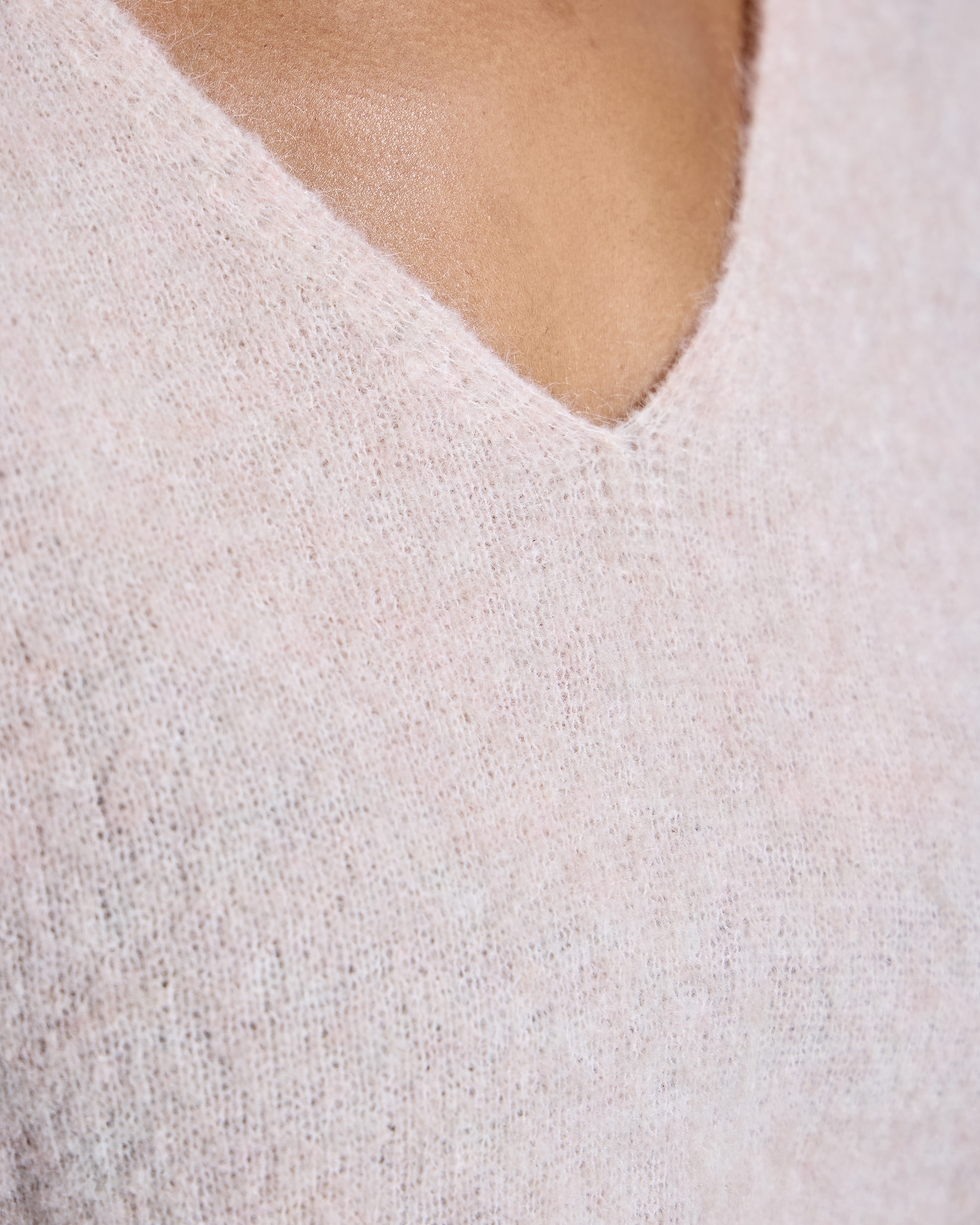 Jersey de mujer con cuello pico y manga francesa - Maximilian - Rosa claro Rosa claro-3