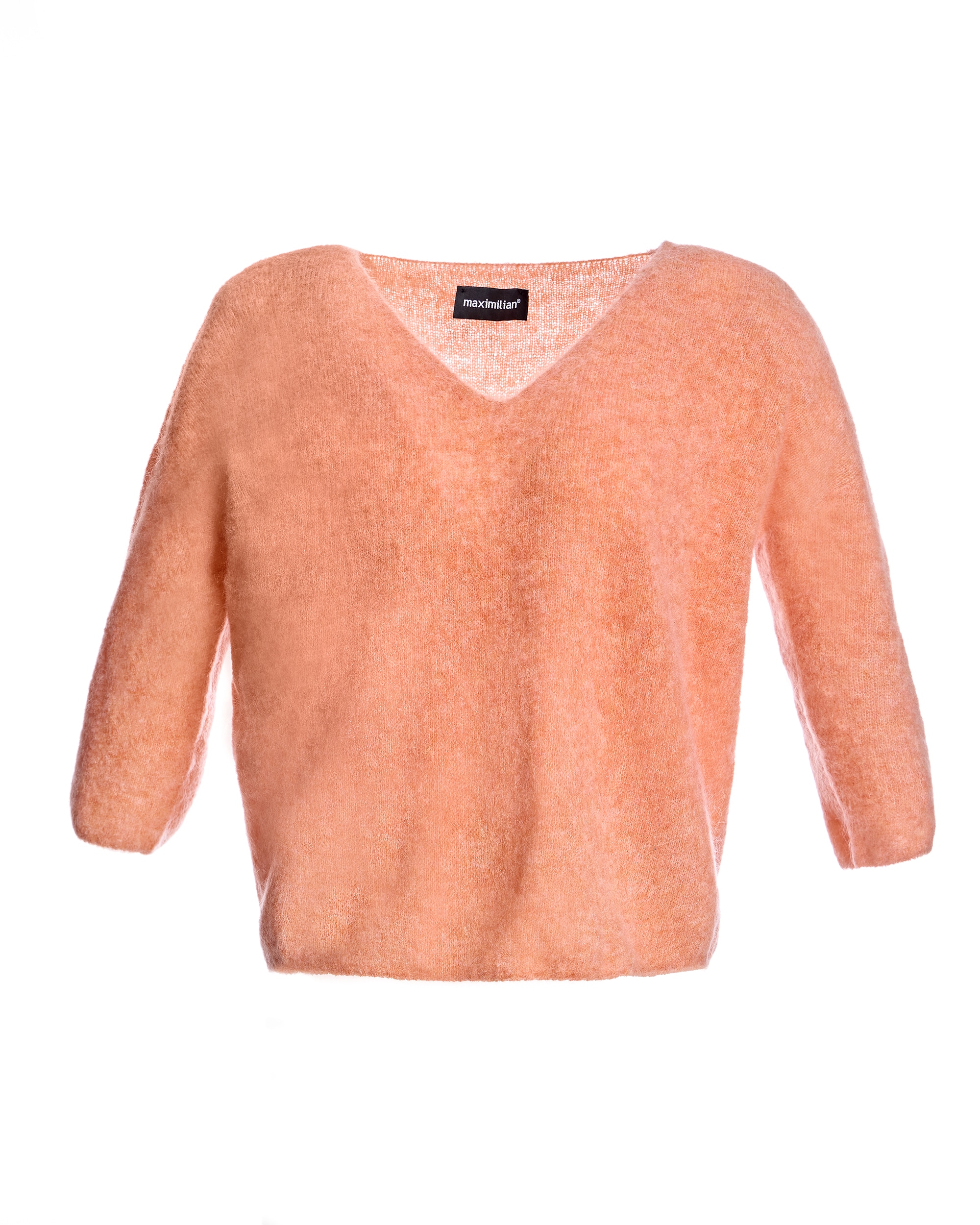 Jersey de mujer con cuello pico y manga francesa - Maximilian - Naranja Naranja-6