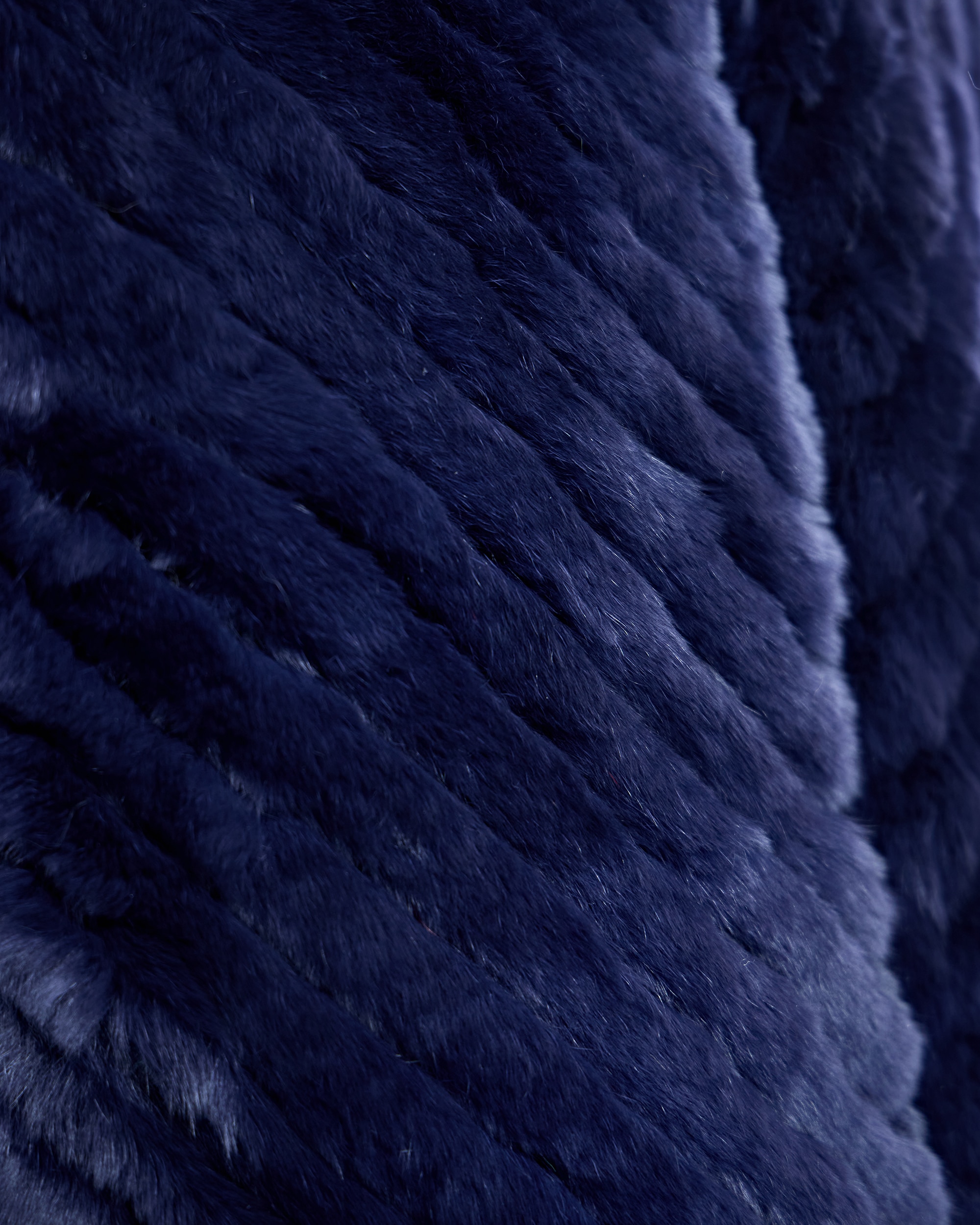 Chaleco de mujer de pelo de rex tricotado con cremallera - Maximilian - Azul marino Azul marino-5