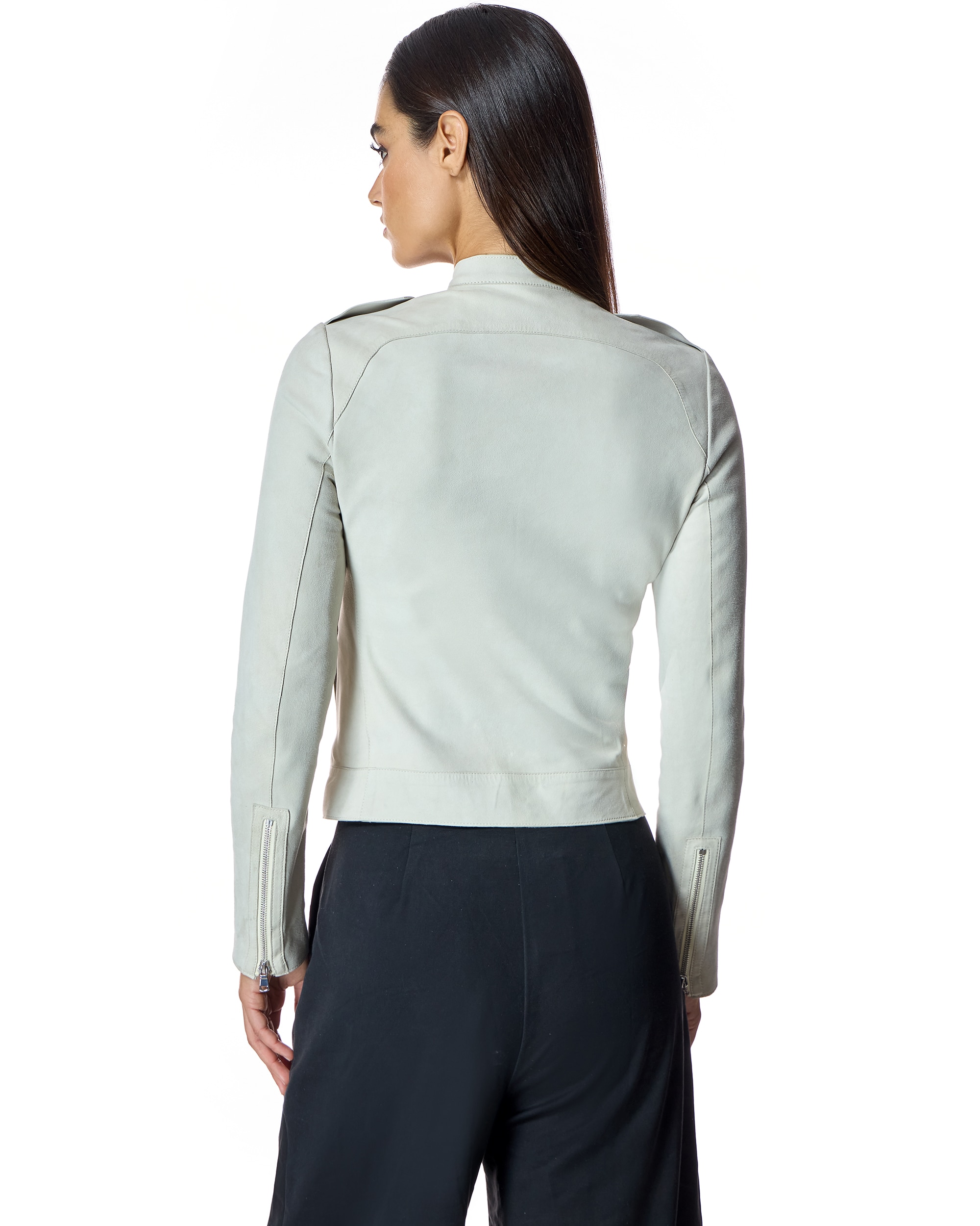 Cazadora de mujer de ante estilo militar - Maximilian - Beige Beige-3