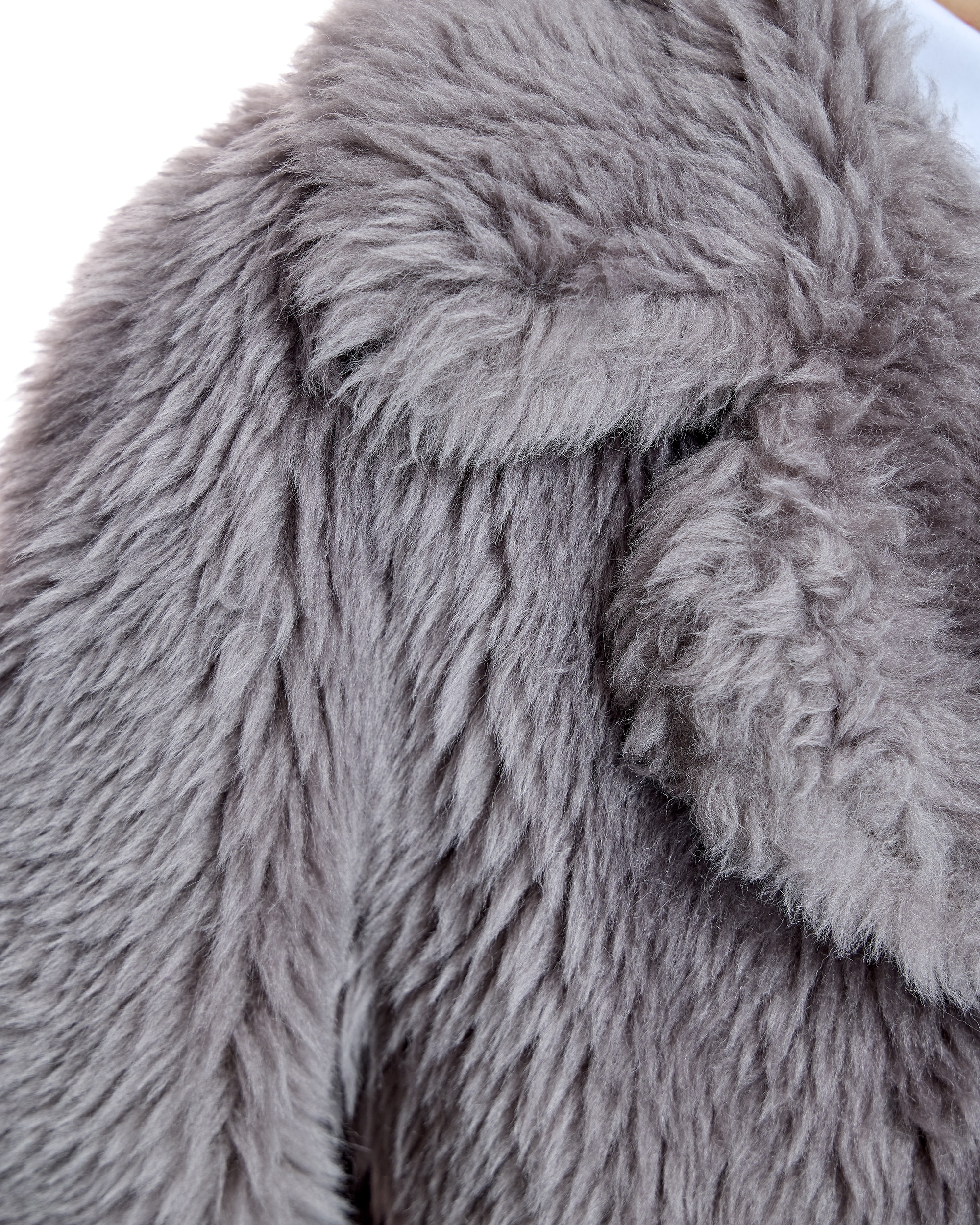 Chaqueta de mujer de lana de cordero con cuello solapa y doble botonadura - Maximilian - Gris Gris-5