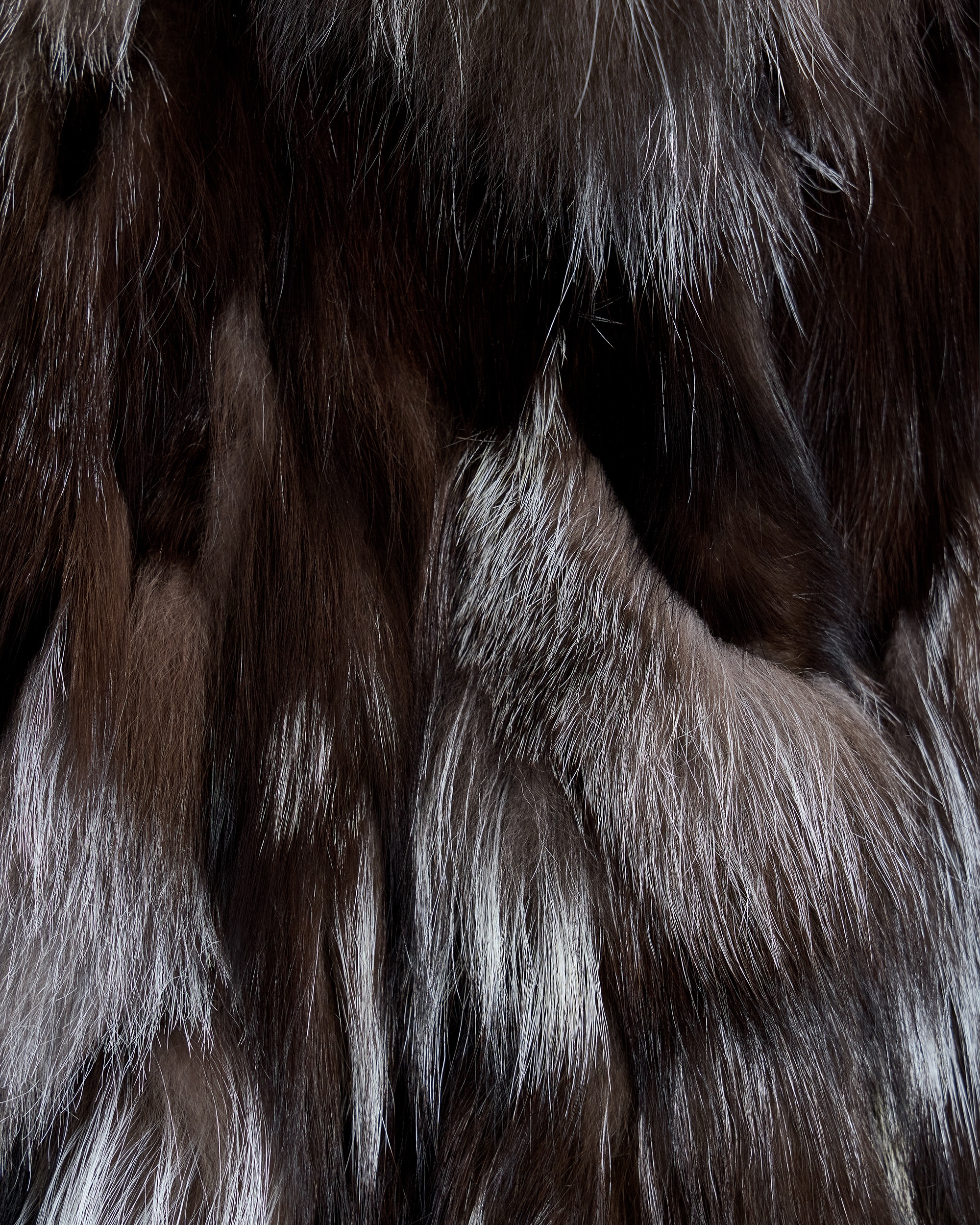 Chaqueta de mujer de pelo de retales de zorro y cuello alto - Maximilian - Gris Gris-5