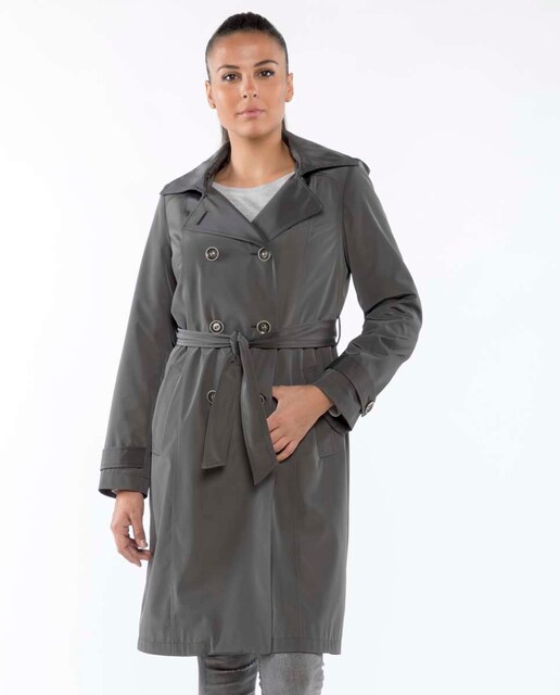 Imagen 0 de Gabardina de mujer con capucha y cinturón