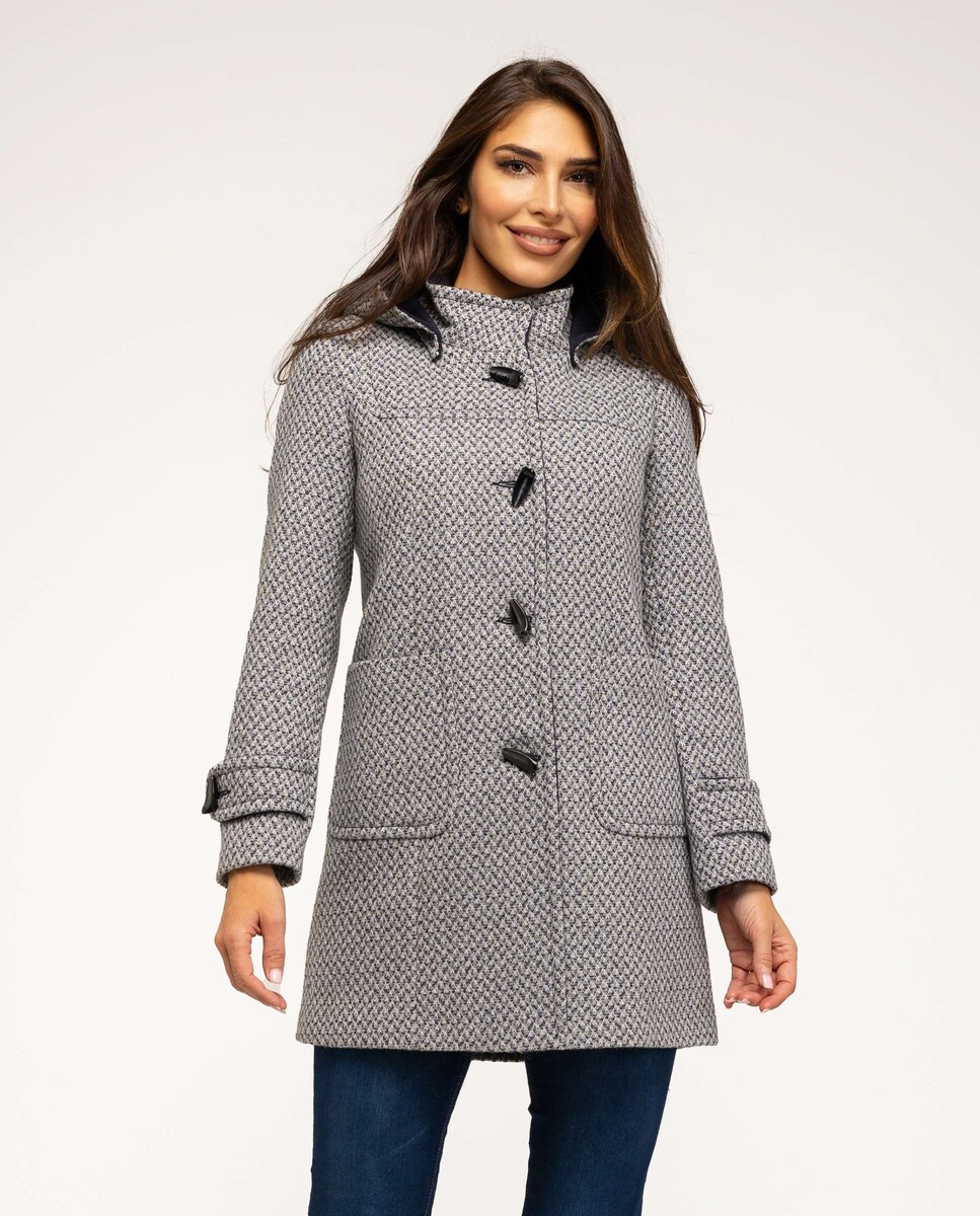 Trenca de mujer con capucha desmontable 42 Gris