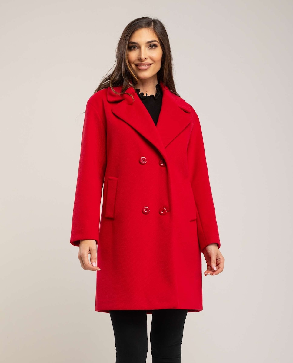 Abrigo de mujer con cuello camisero y manga sastre · Fsh · El