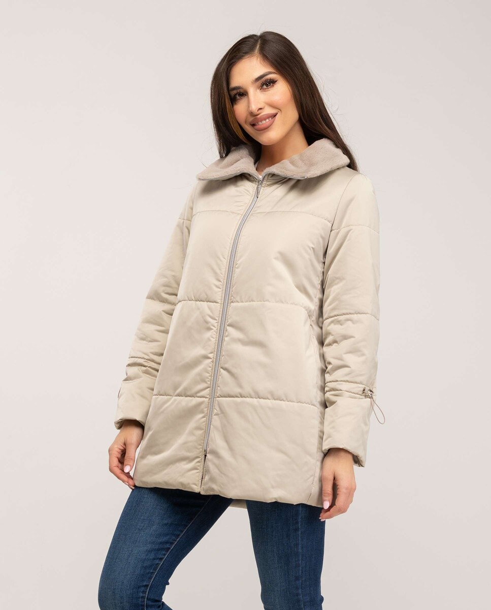 Parka de mujer con cremallera y tejido repelente al agua · Fsh