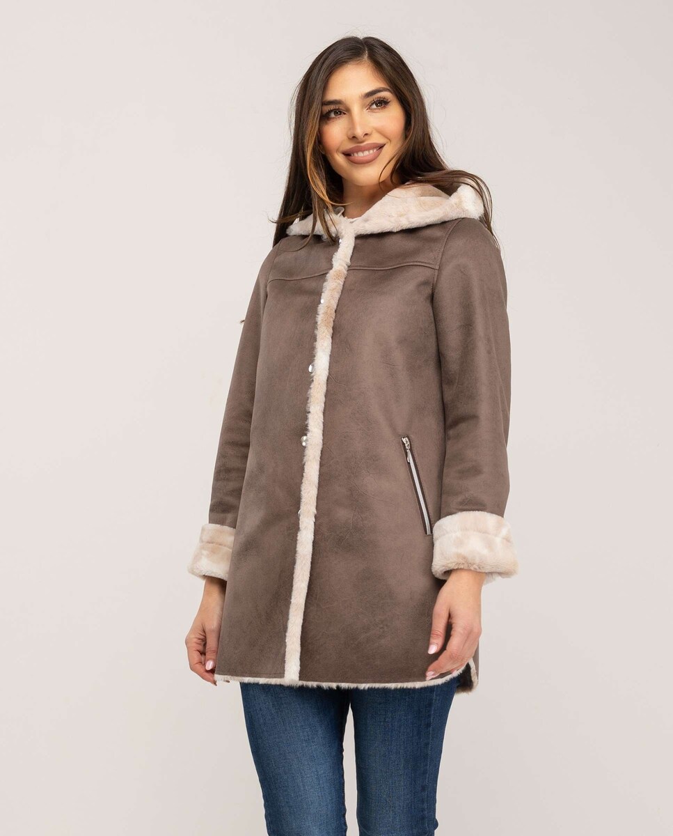 Abrigo de mujer en doble faz con capucha · Fsh · El Corte Inglés