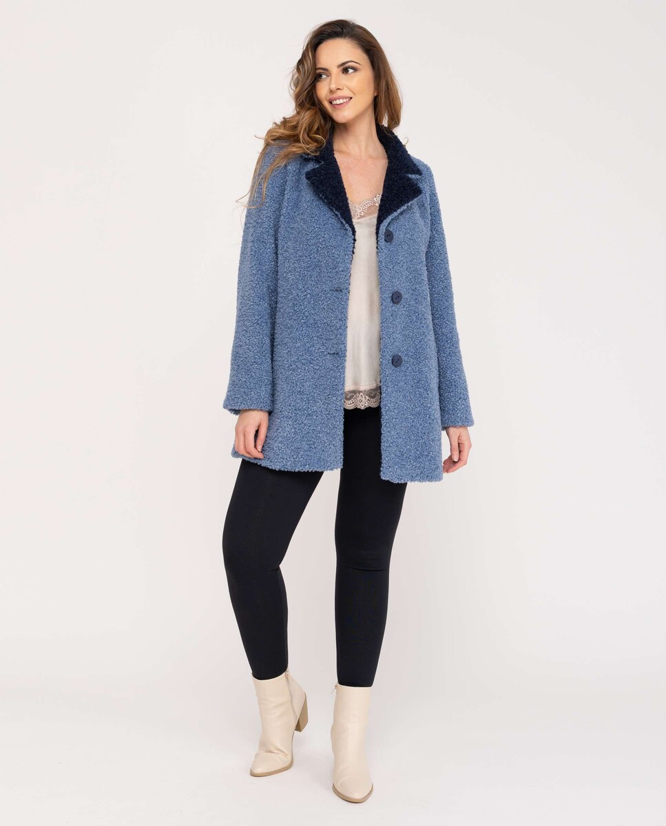 Abrigo de pelo de mujer con cierre de botones · Fsh · El Corte Inglés