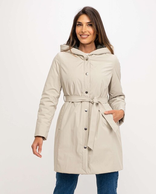 Imagen 0 de Gabardina de mujer reversible con capucha