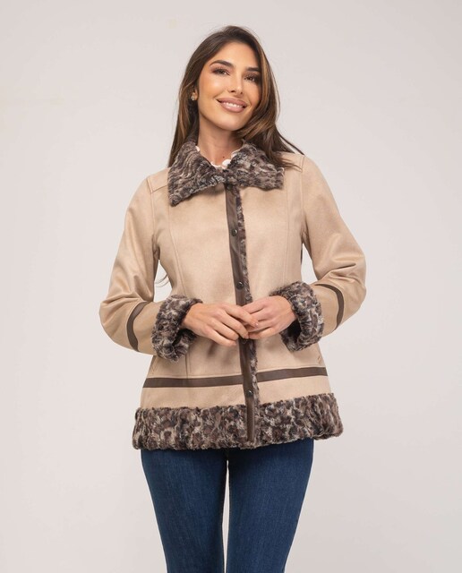 Imagen 0 de Abrigo de mujer de doble faz sintético