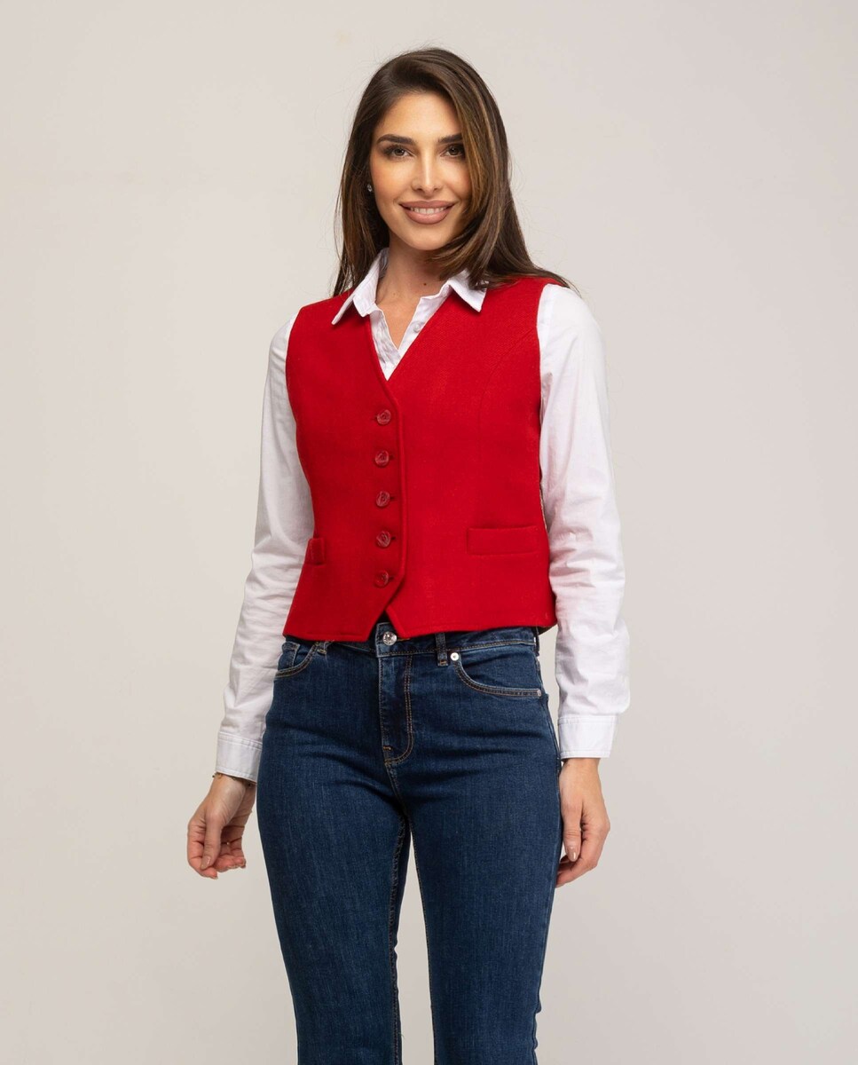 Chaleco de mujer semientallado con escote a pico · Fsh · El Corte