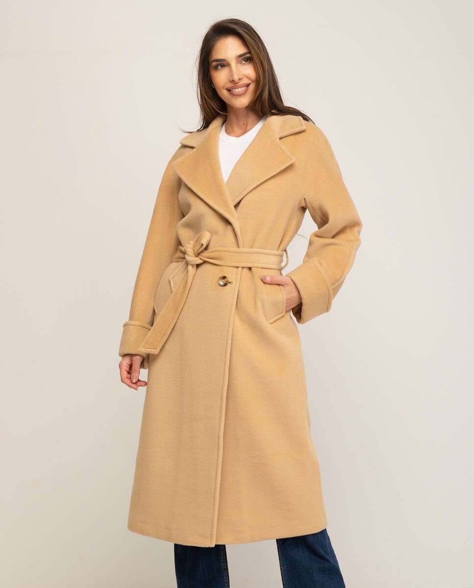 Abrigo de mujer cruzado, con manga japonesa y puño vuelto · Fsh