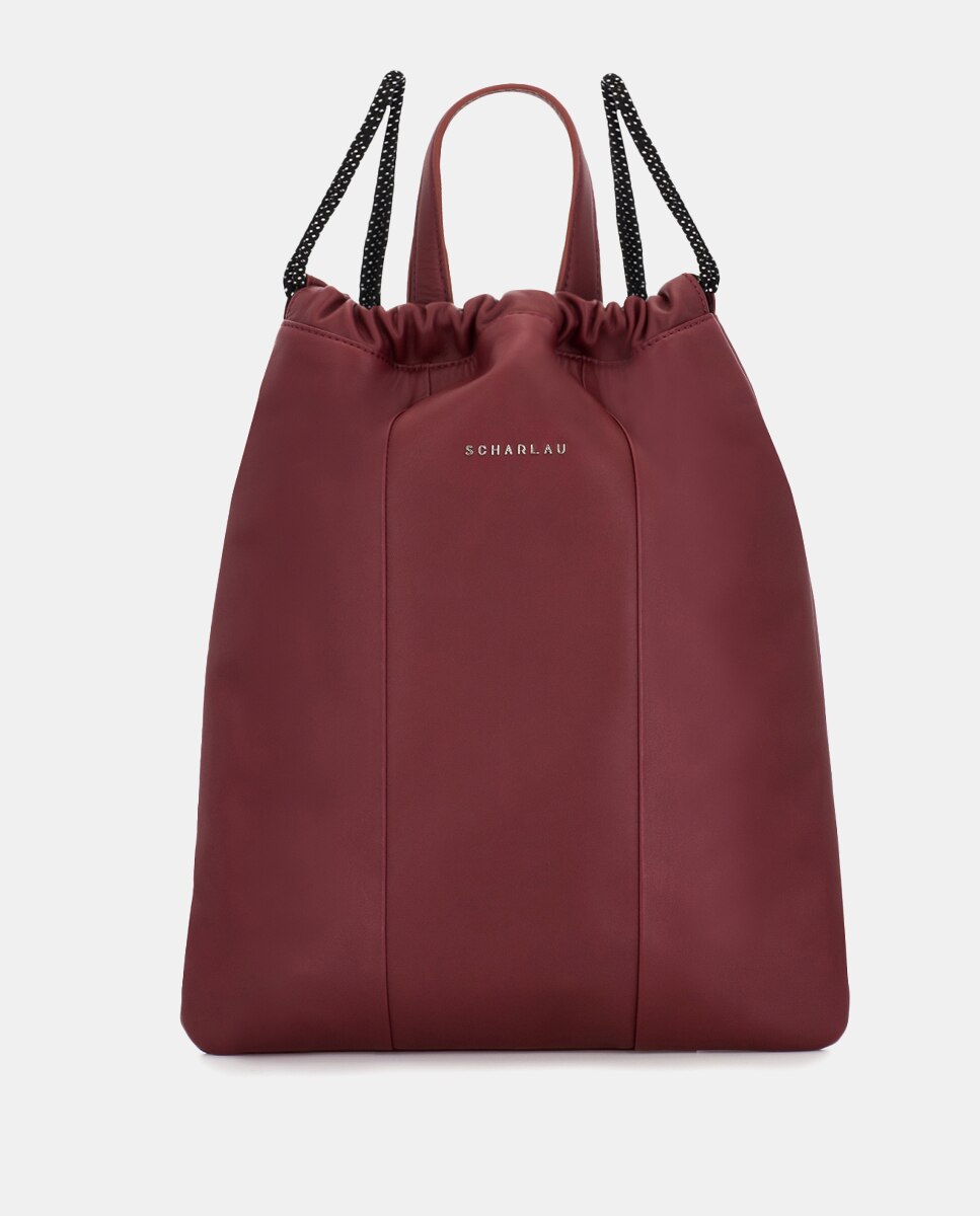 Mochila de hombre fina de piel - Scharlau - Burdeos Burdeos-1