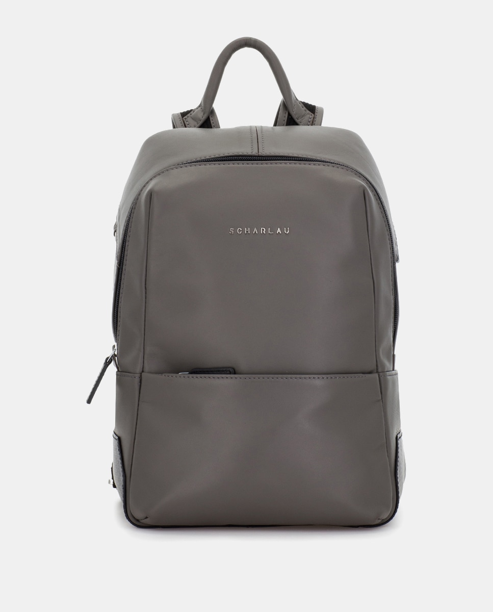 Imagen 0 de Mochila de hombre de piel pequeña Gris