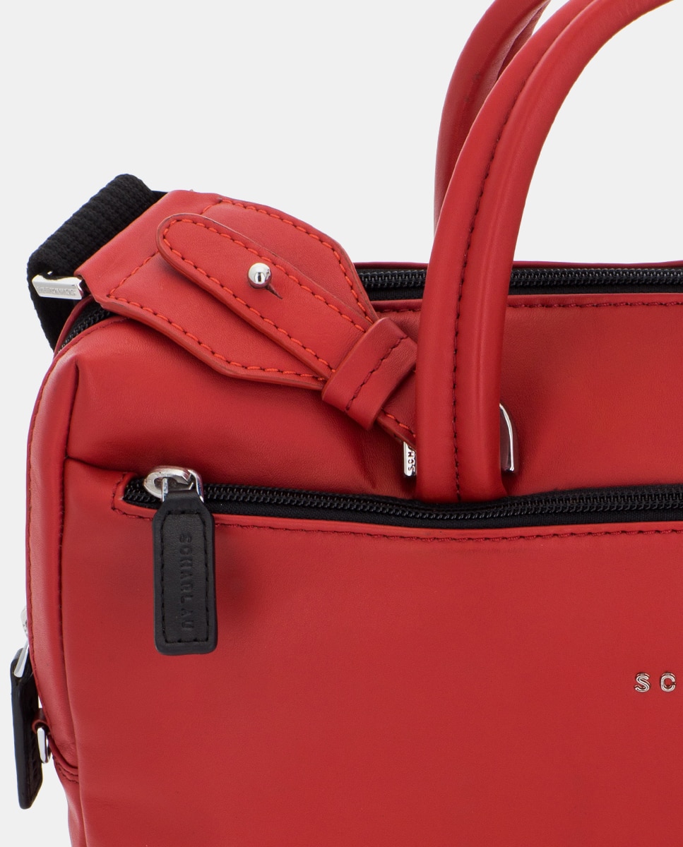 Portadocumentos unisex de piel bovina en color - Scharlau - Rojo Rojo-7