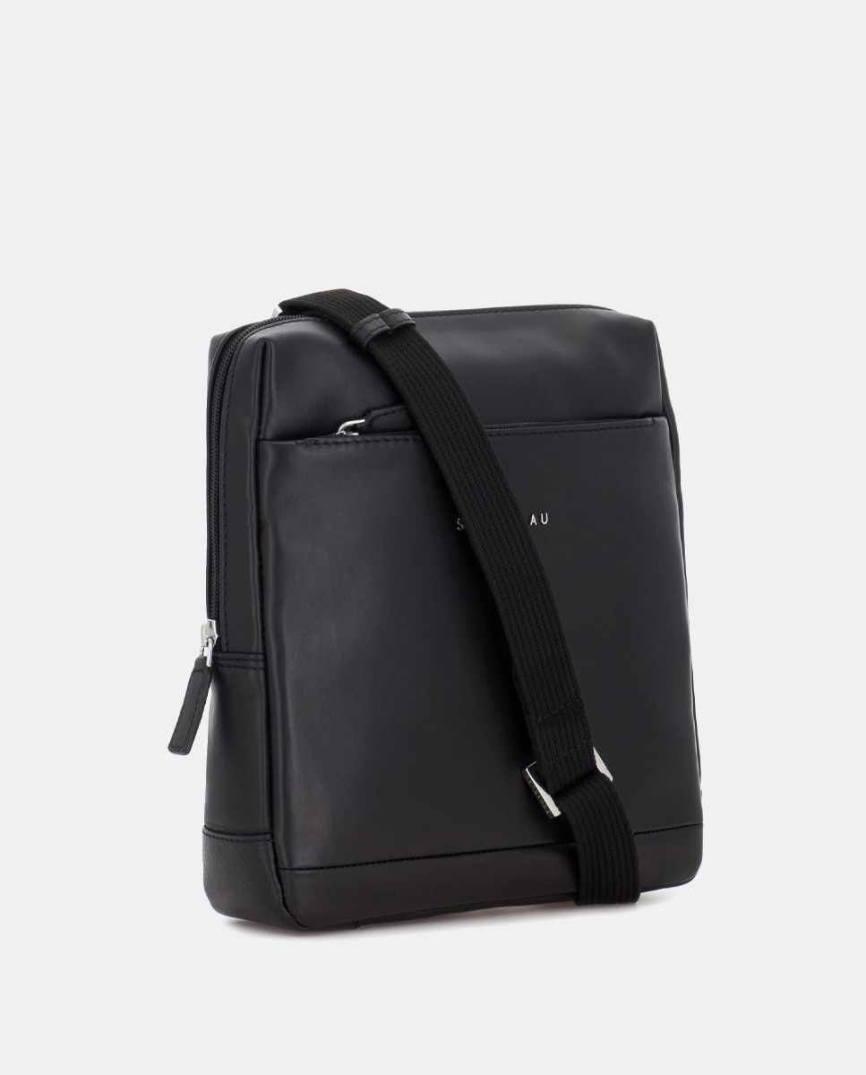 Bandolera de hombre de piel - Scharlau - Negro Negro-3
