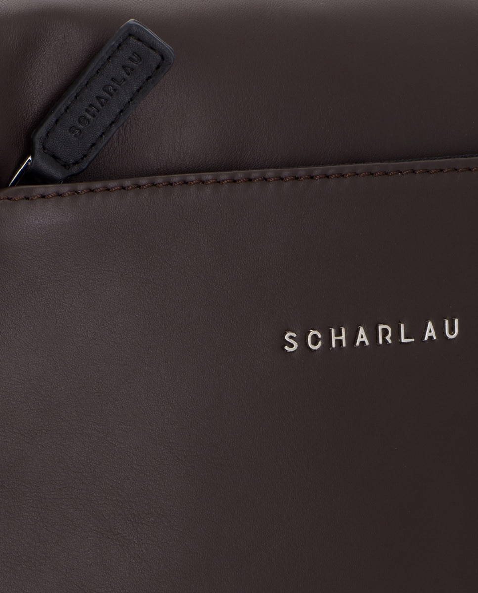 Bandolera de hombre de piel - Scharlau - Marrón oscuro Marrón oscuro-5