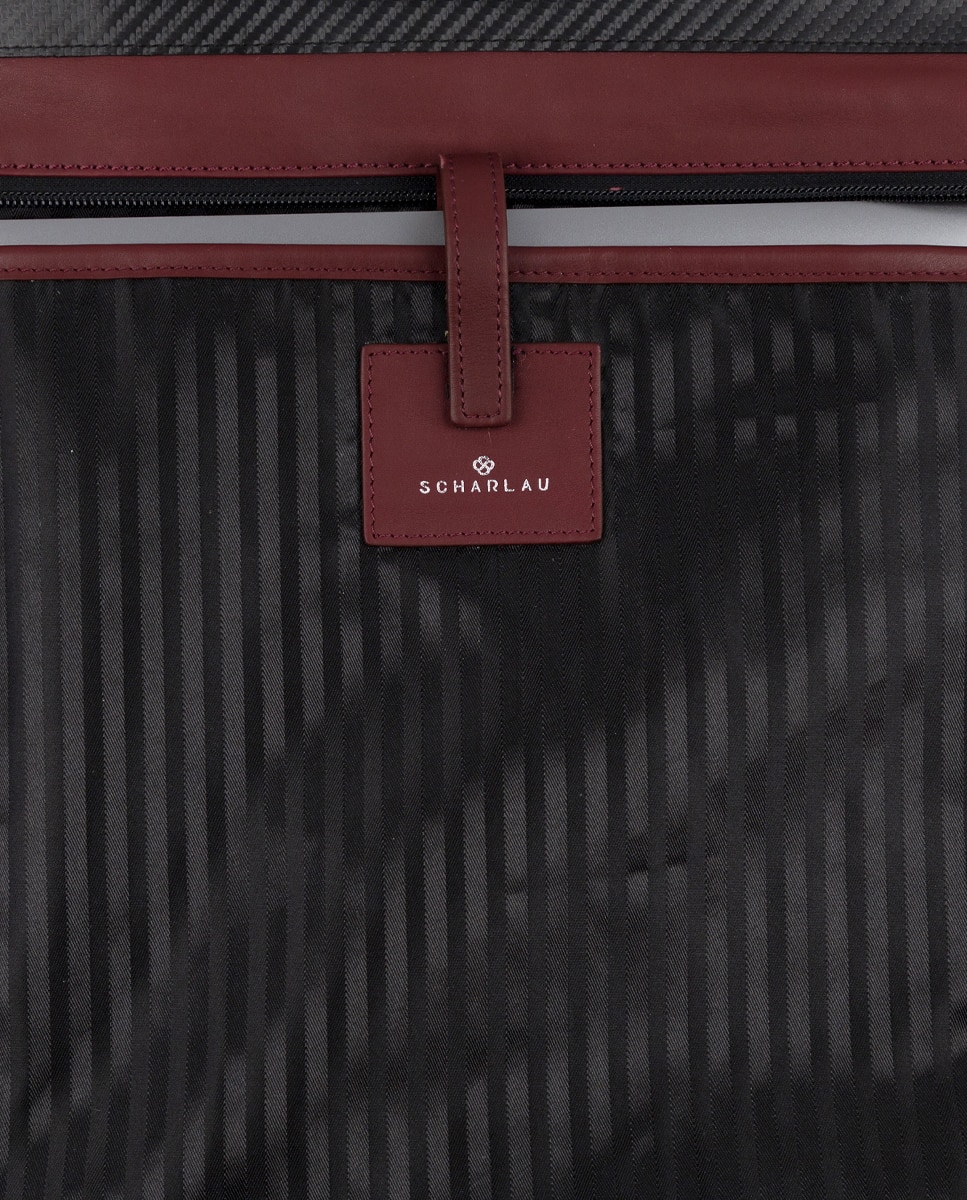 Bolso de mujer de piel para ordenador portátil - Scharlau - Burdeos Burdeos-5