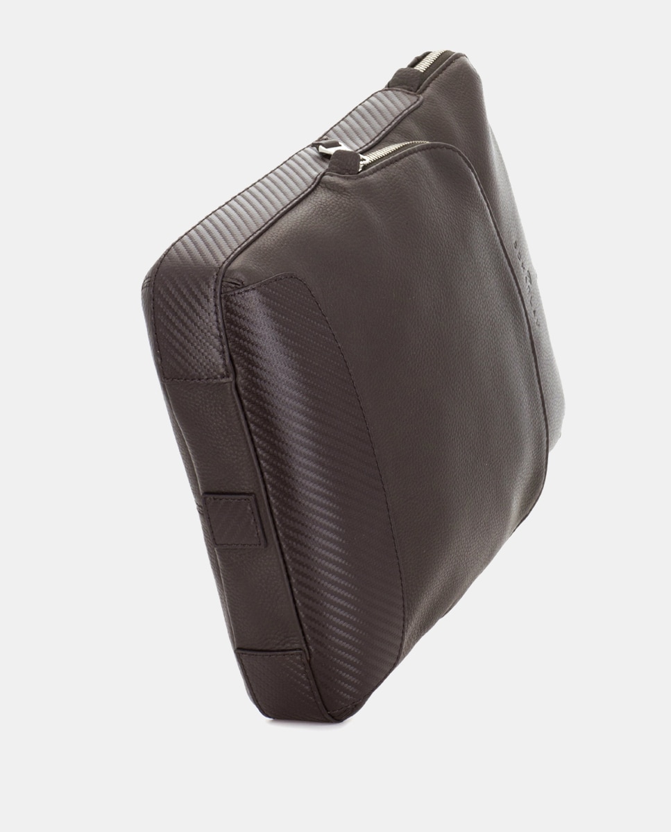 Bandolera de hombre de piel - Scharlau - Marrón oscuro Marrón oscuro-4