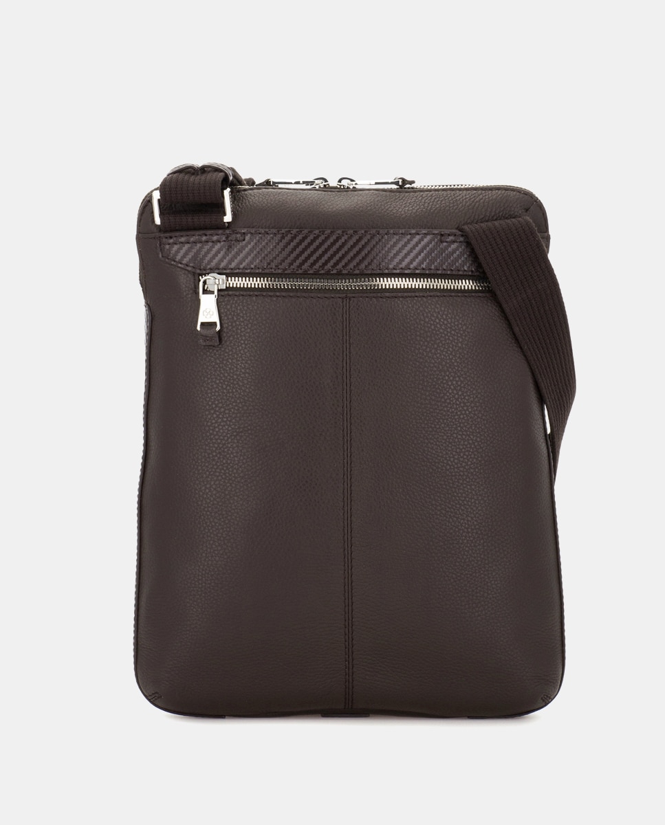 Bandolera de hombre de piel - Scharlau - Marrón oscuro Marrón oscuro-7