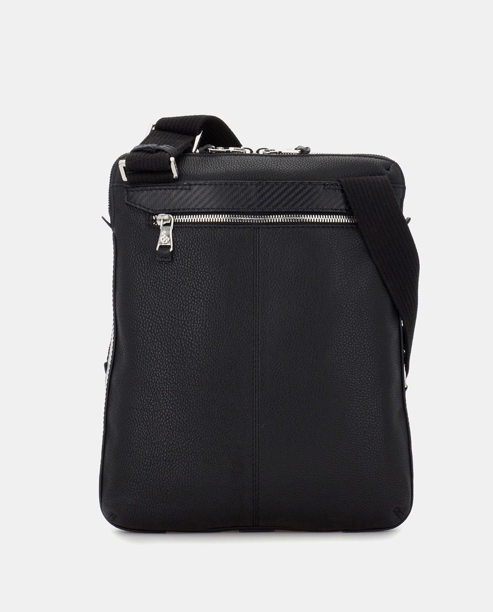 Bandolera de hombre de piel - Scharlau - Negro Negro-7