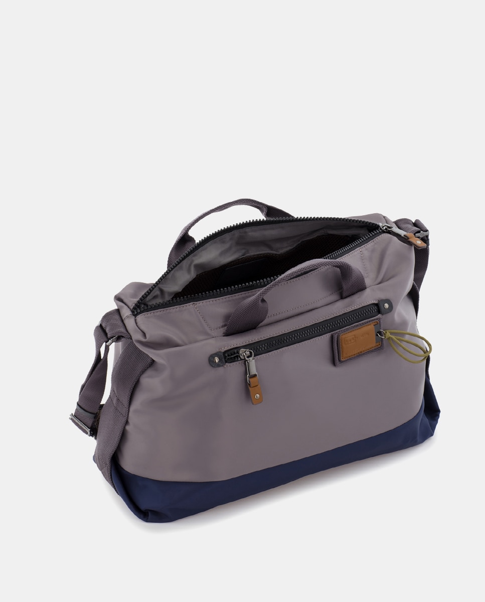 Portadocumentos de mujer estilo mensajero - Scharlau - Gris Gris-4