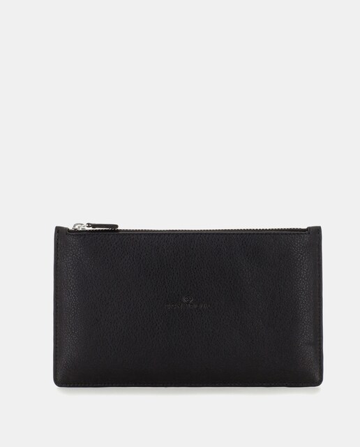 Imagen 0 de Cartera de viaje grande unisex de piel en color negro