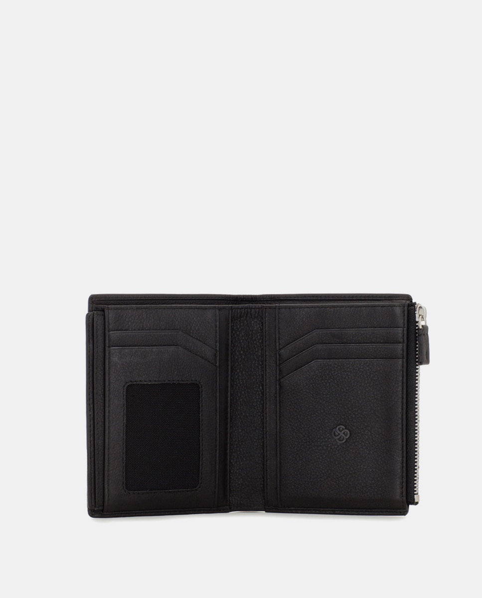 Cartera de hombre de piel con monedero - Scharlau - Negro Negro-3