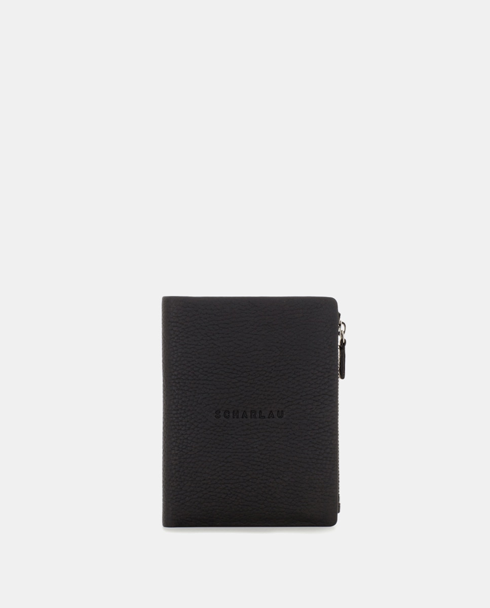 Cartera antirrobo de hombre de piel con monedero - Scharlau - Negro Negro-1