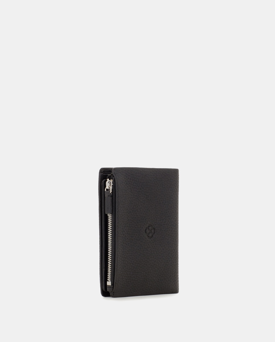 Cartera antirrobo de hombre de piel con monedero - Scharlau - Negro Negro-4