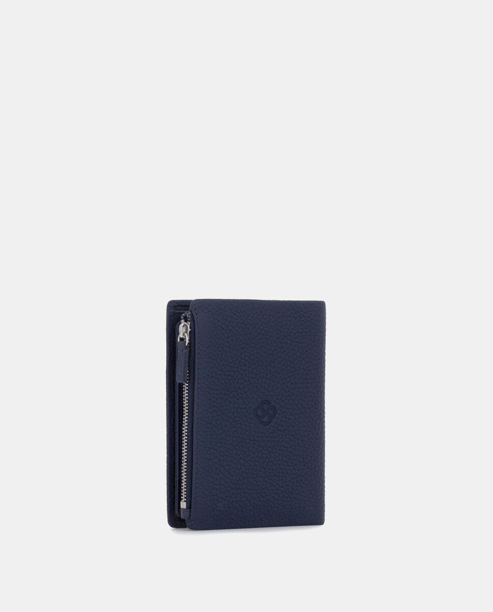 Cartera antirrobo de hombre de piel con monedero - Scharlau - Azul marino Azul marino-4