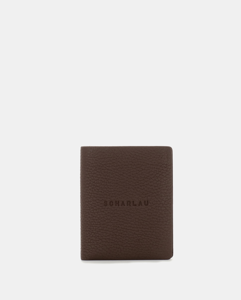 Cartera antirrobo de hombre de piel - Marrón oscuro Marrón oscuro-1