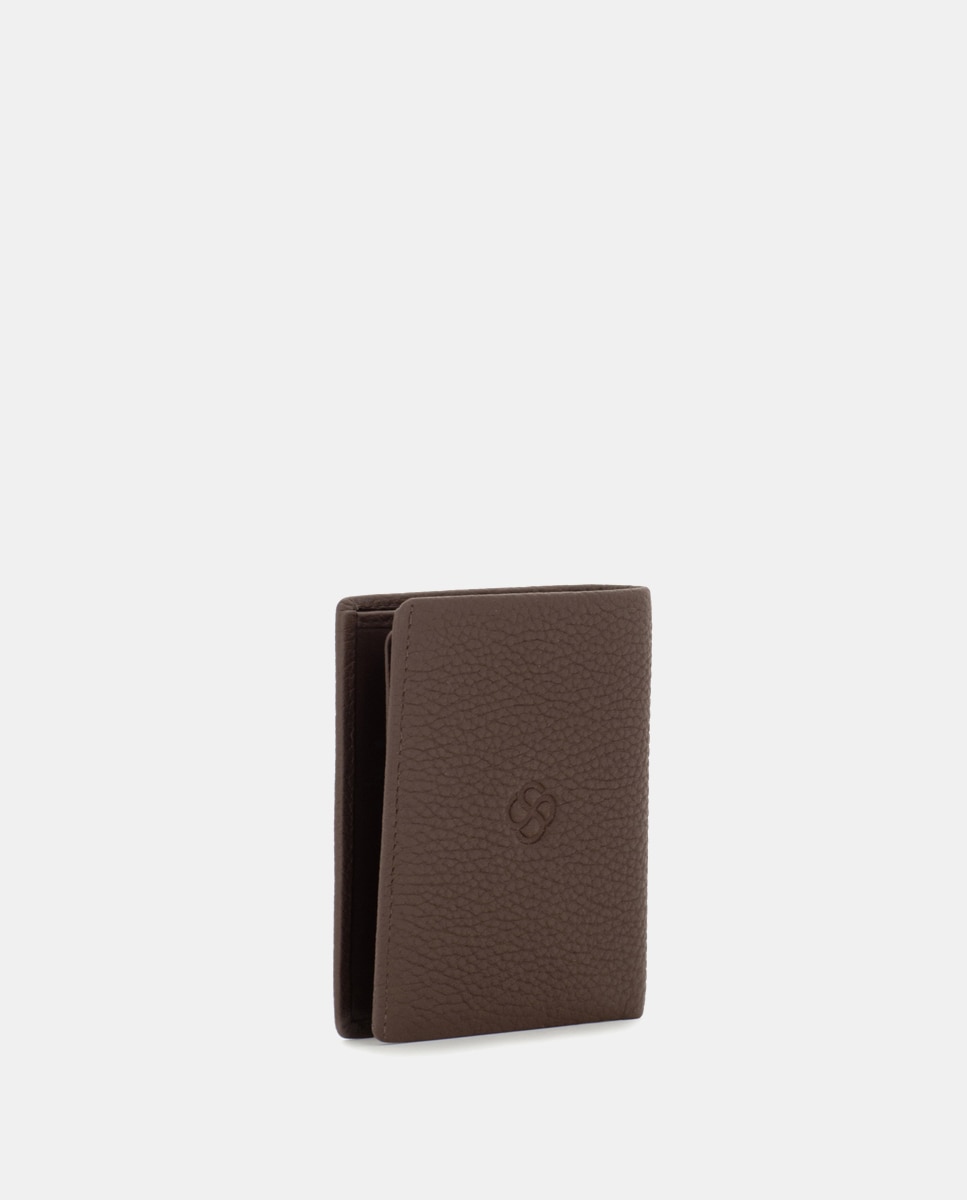 Cartera antirrobo de hombre de piel - Marrón oscuro Marrón oscuro-3