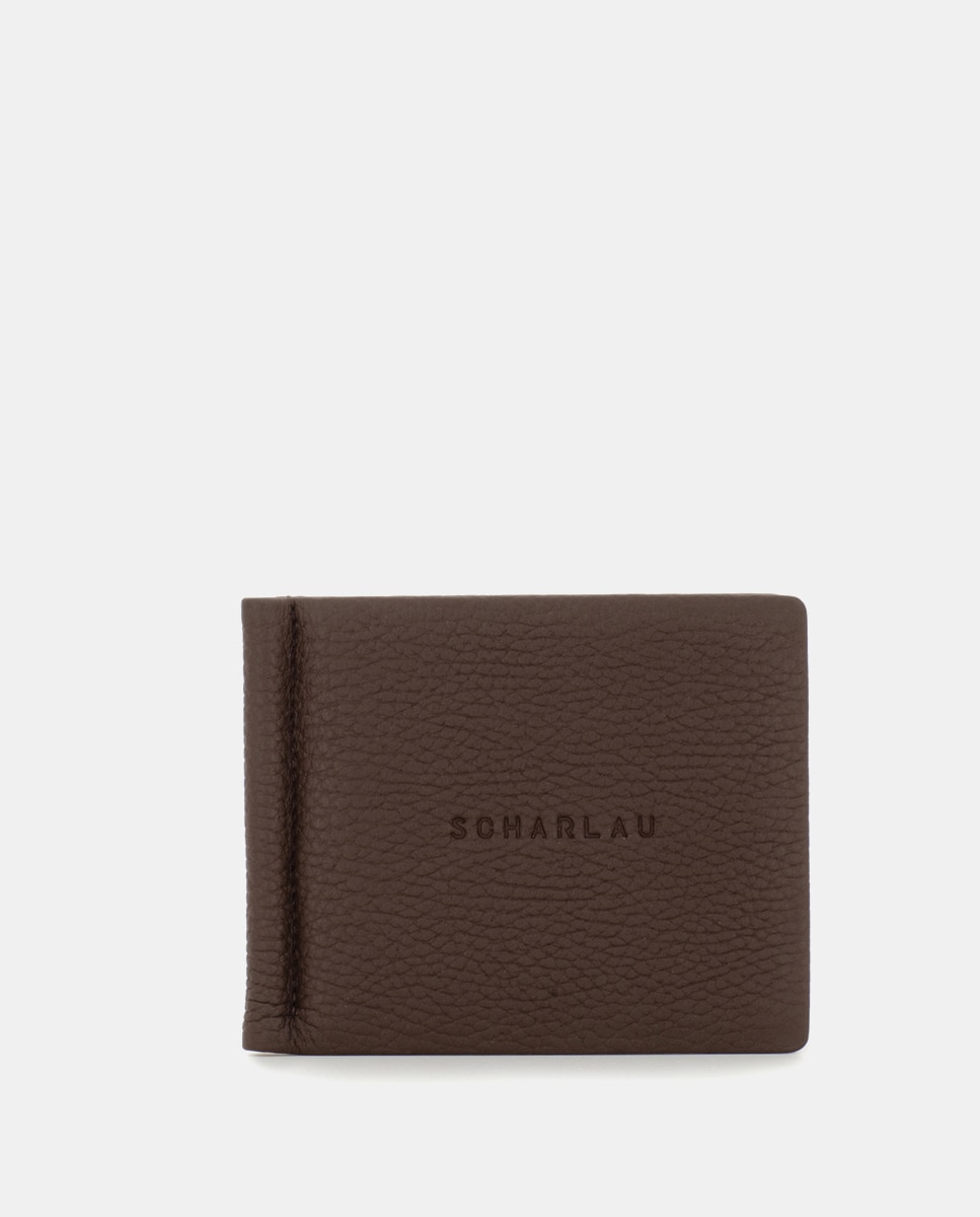 Cartera antirrobo de hombre de piel - Marrón oscuro Marrón oscuro-1