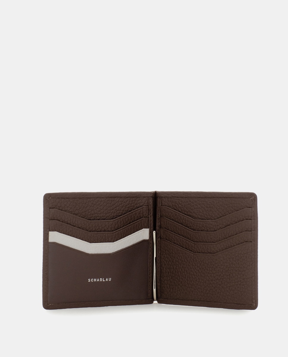 Cartera antirrobo de hombre de piel - Marrón oscuro Marrón oscuro-3