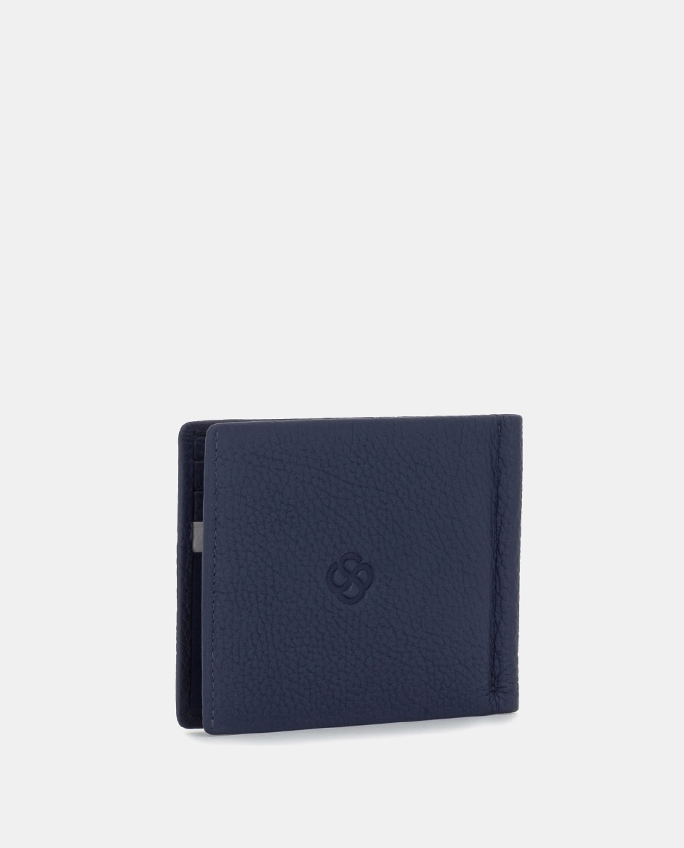 Cartera antirrobo de hombre de piel - Azul marino Azul marino-4
