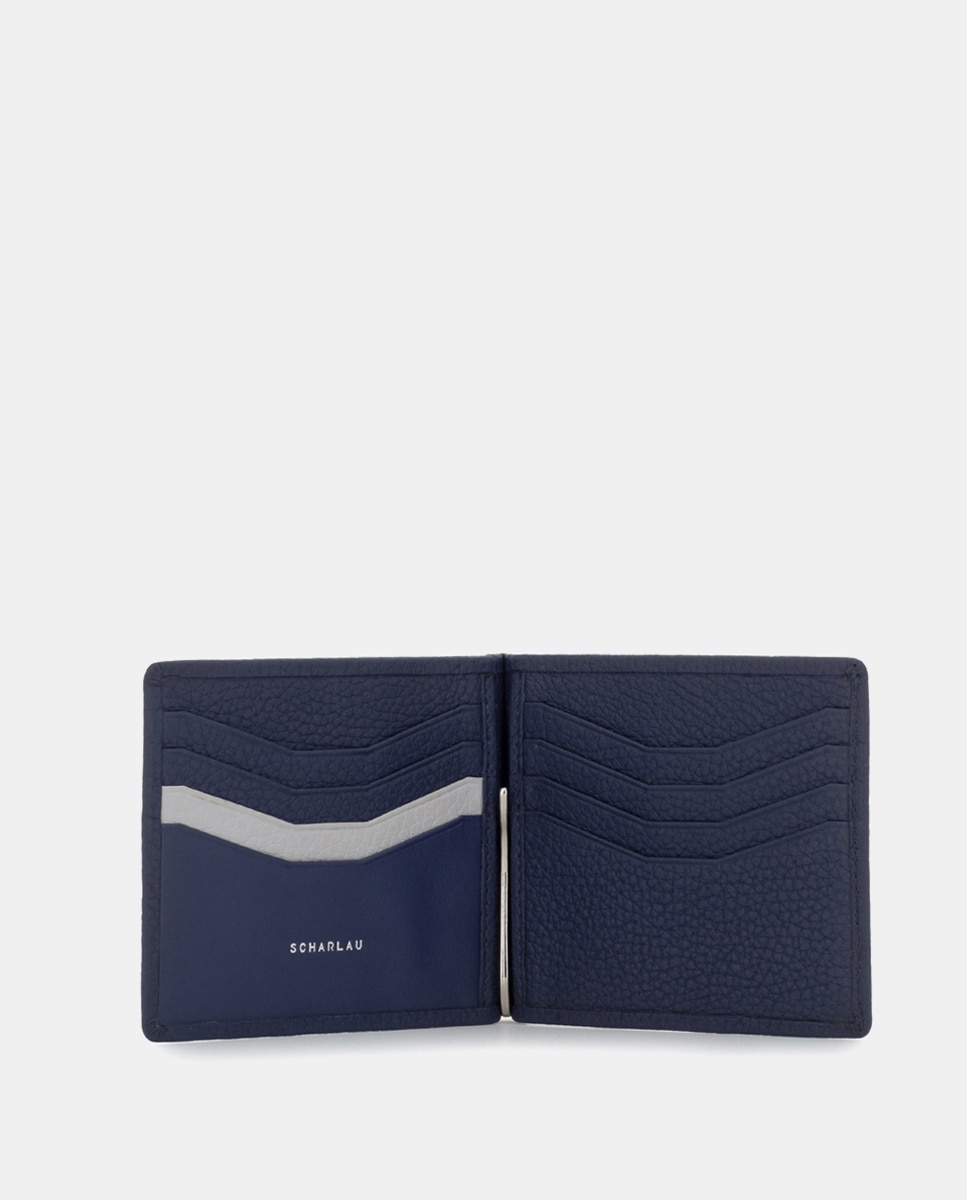 Cartera antirrobo de hombre de piel - Azul marino Azul marino-3