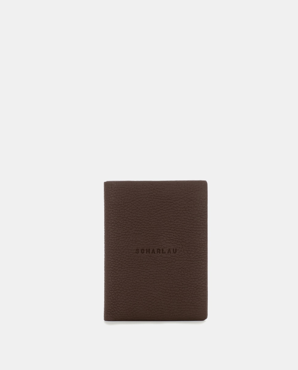Cartera antirrobo de hombre de piel - Marrón oscuro Marrón oscuro-1