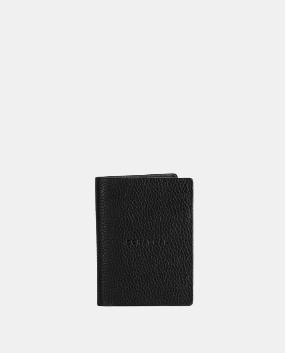 Imagen 0 de Cartera vertical de hombre de piel en color negro con monedero Negro / Grafito