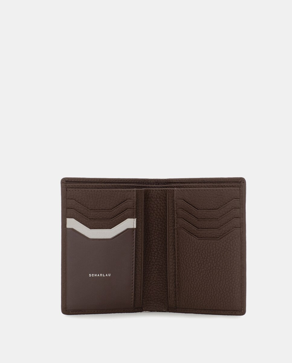 Cartera antirrobo de hombre de piel - Scharlau - Marrón oscuro Marrón oscuro-3