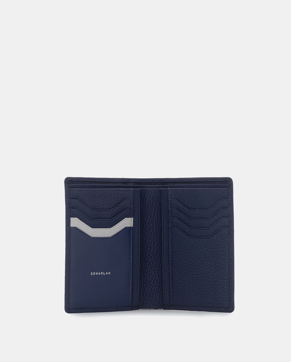 Cartera antirrobo de hombre de piel - Scharlau - Azul marino Azul marino-3