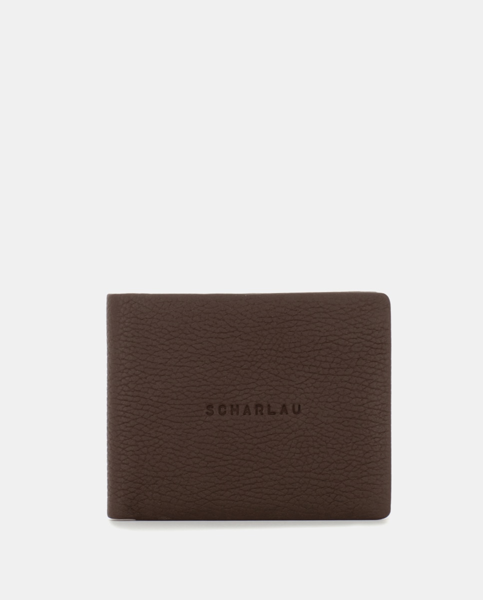 Cartera antirrobo de hombre de piel - Scharlau - Marrón oscuro Marrón oscuro-1