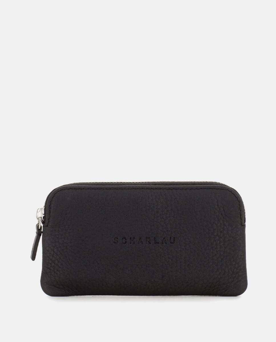 Monedero de hombre de piel para llaves - Scharlau - Negro Negro-1