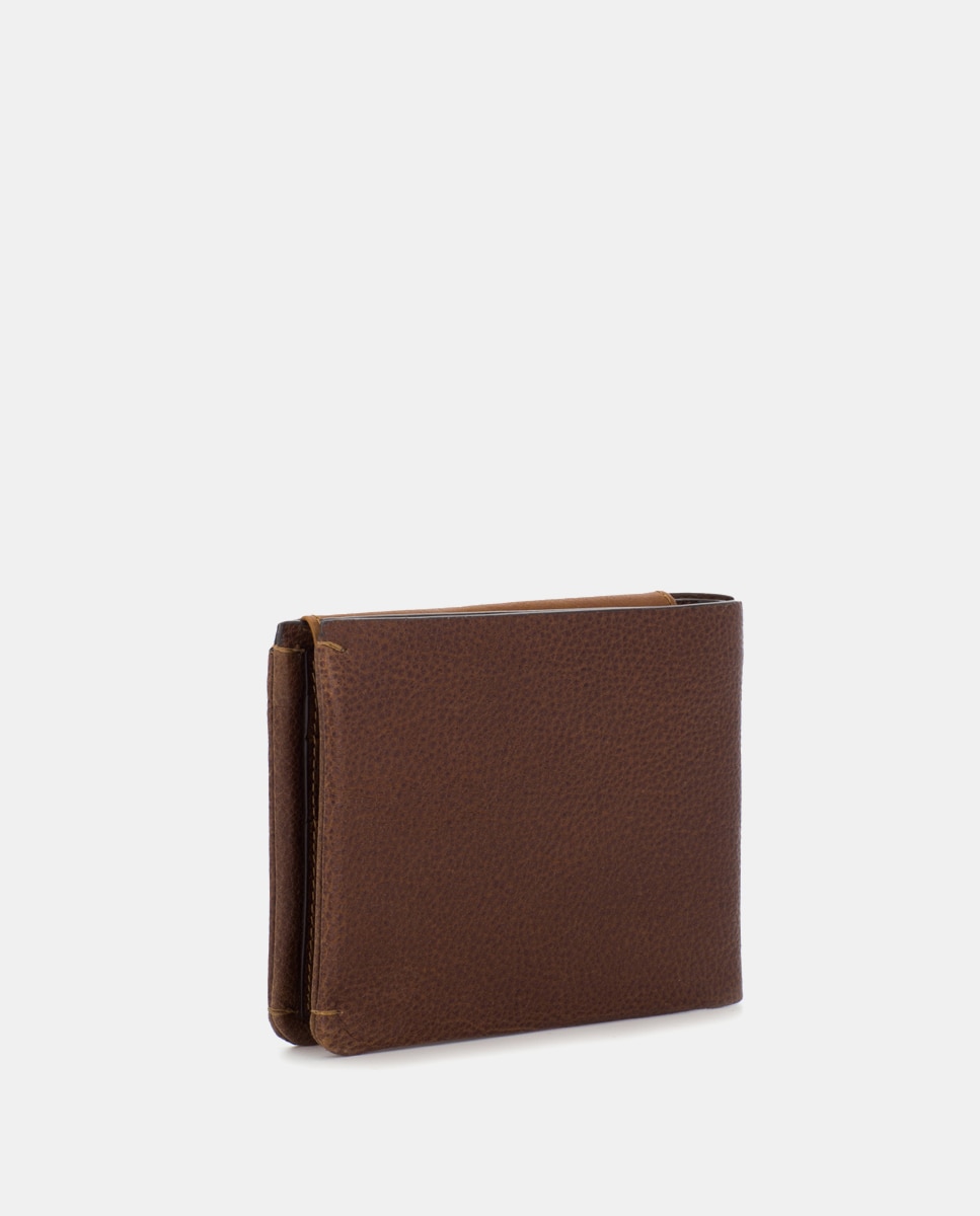 Cartera de hombre de piel - Scharlau - Marrón oscuro Marrón oscuro-4